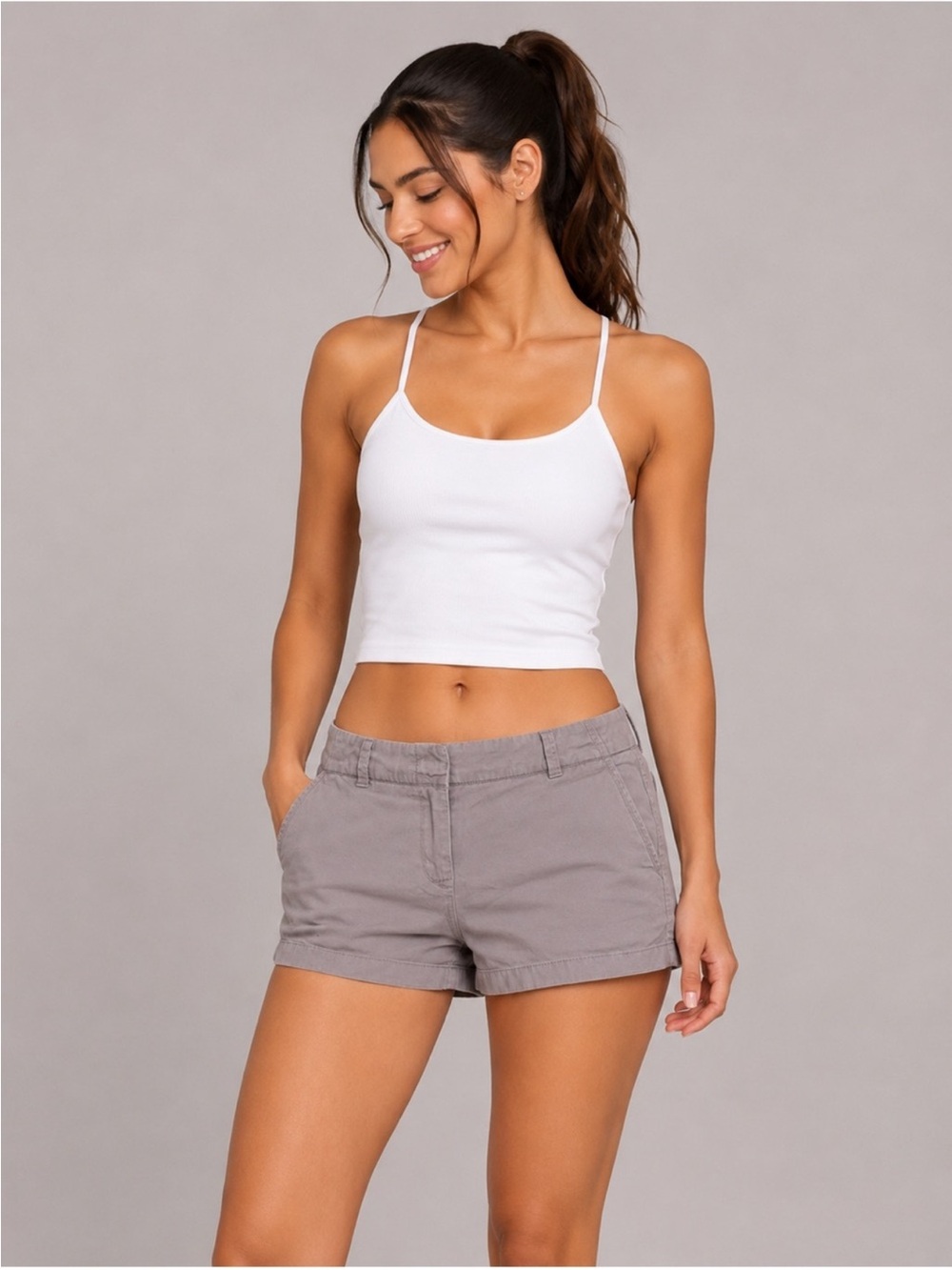 J. Crew Low-Rise Grey Chino Shorts 6